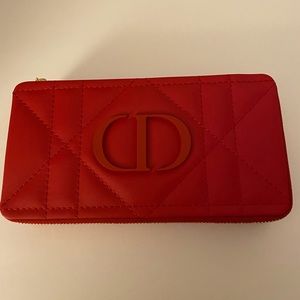 Dior red quilted pouch with free gift